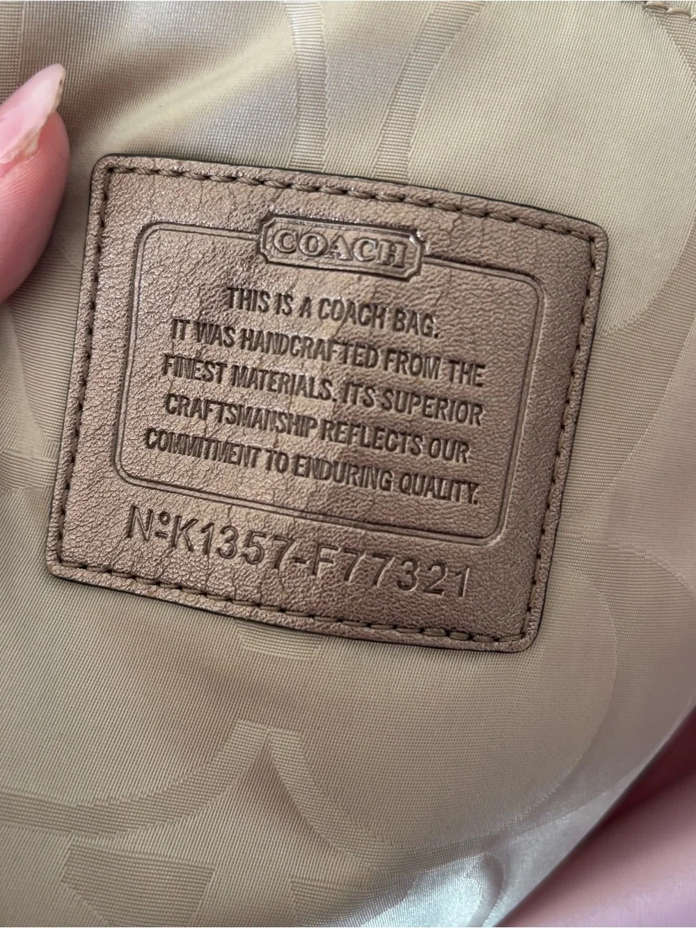 Coach Beige Signature Tote